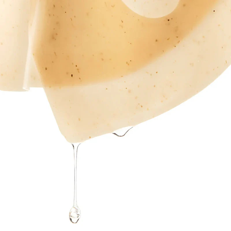 Textur der Anua Rice 70 Glow Collagen Mask aus Hydrogel