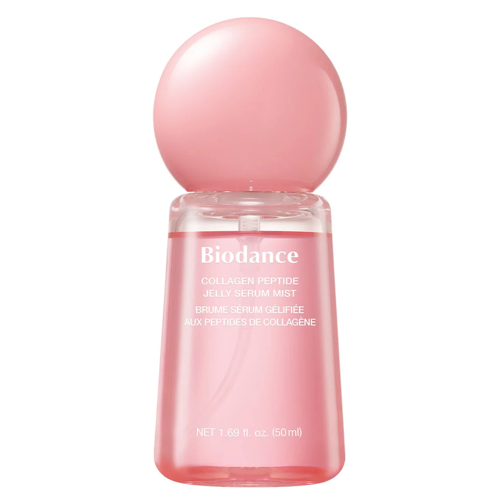 Flasche des Biodance Collagen Peptide Jelly Serum Mists (50ml) für strahlende Haut.