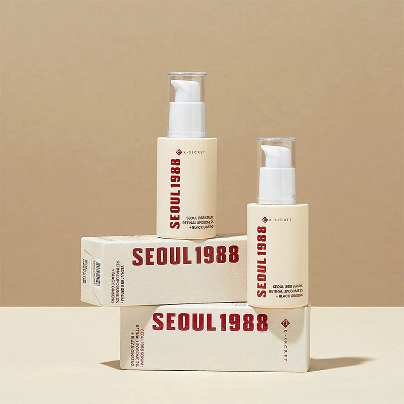 Anwendung des K-SECRET SEOUL 1988 Retinal Liposome 2% + Black Ginseng Serums auf dem Gesicht