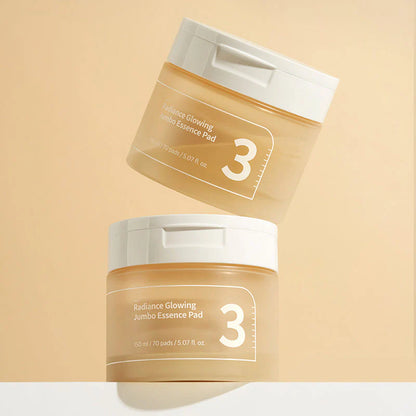 Numbuzin No.3 Radiance Glowing Jumbo Essence Pad 70 Pads zur Verbesserung der Hautstruktur