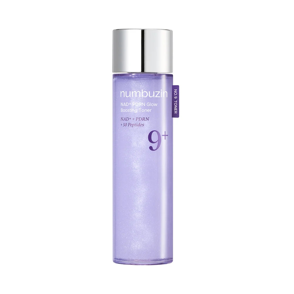 Flasche des Numbuzin No.9 NAD PDRN Glow Boosting Toner (150ml) für einen strahlenden Teint.